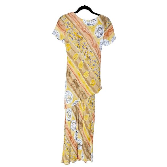 Vintage Rabbit Rabbit Rabbit Rayon Short Sleeve Maxi Dress Sheer Layered Size 2 - Picture 3 of 9